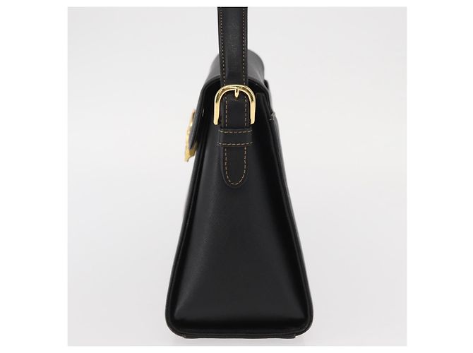VALENTINO Borsa a mano in pelle nera e oro Auth hk3312 Nero D'oro - vista 3