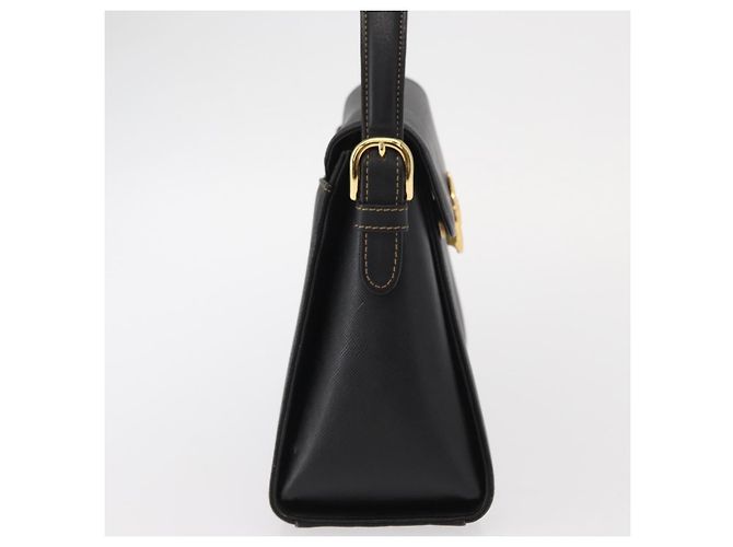 VALENTINO Borsa a mano in pelle nera e oro Auth hk3312 Nero D'oro - vista 4