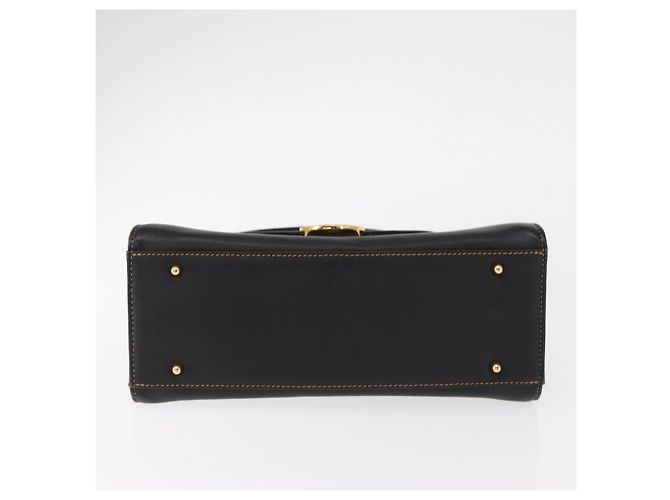 VALENTINO Borsa a mano in pelle nera e oro Auth hk3312 Nero D'oro - vista 5