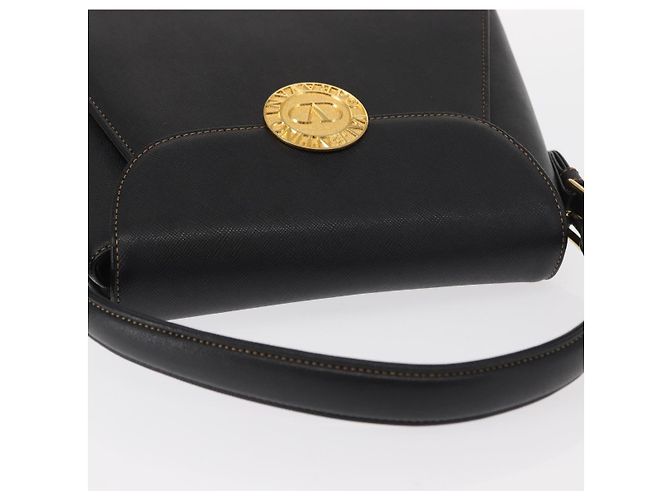 VALENTINO Borsa a mano in pelle nera e oro Auth hk3312 Nero D'oro - vista 6