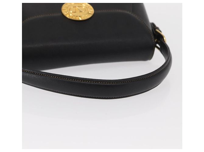 VALENTINO Borsa a mano in pelle nera e oro Auth hk3312 Nero D'oro - vista 7
