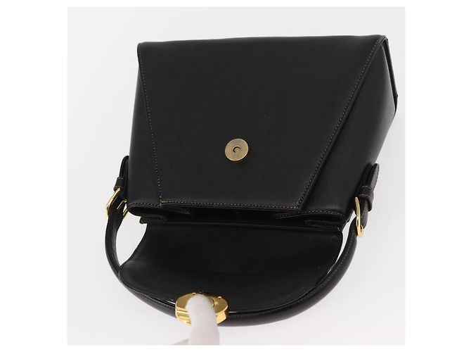 VALENTINO Borsa a mano in pelle nera e oro Auth hk3312 Nero D'oro - vista 9