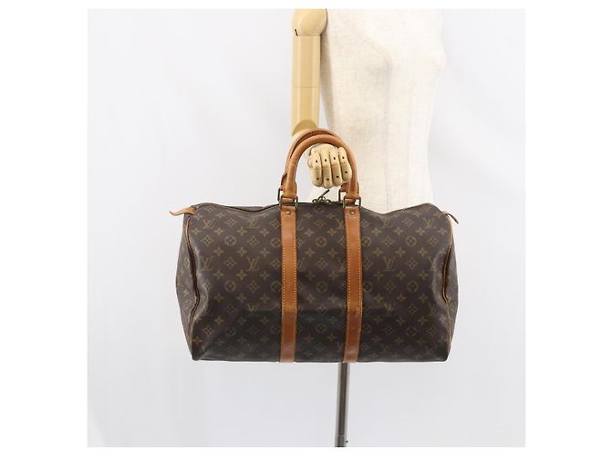 LOUIS VUITTON Borsa Boston Monogram Keepall 45 M41428 LV Auth am10382 Monogramma - vista 21