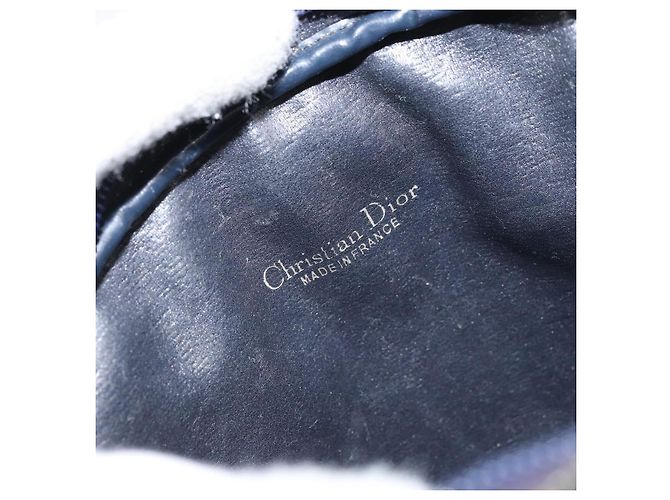 Borsa a Spalla in Tela Trotter Christian Dior Blu Navy Oro Auth 159578 D'oro - vista 11