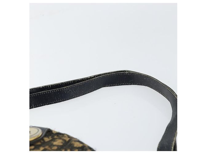 Borsa a Spalla in Tela Trotter Christian Dior Blu Navy Oro Auth 159578 D'oro - vista 8