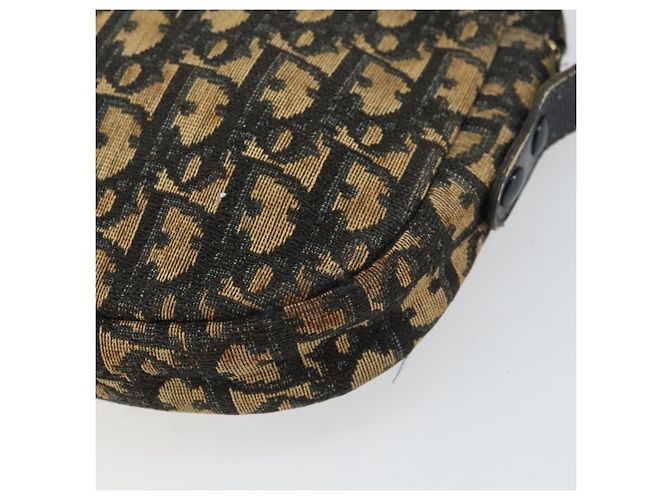 Borsa a Spalla in Tela Trotter Christian Dior Blu Navy Oro Auth 159578 D'oro - vista 9