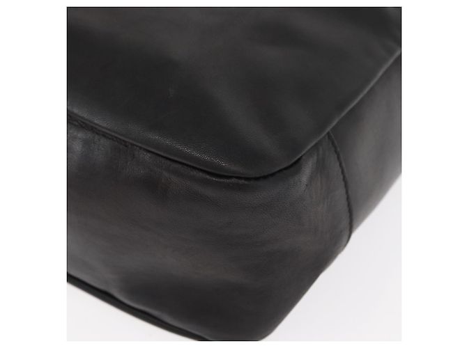 Borsa a Spalla Gancini in Pelle Nera e Oro Salvatore Ferragamo Auth hk3306 Nero D'oro - vista 14