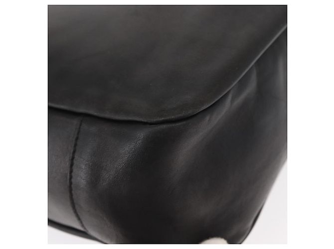 Borsa a Spalla Gancini in Pelle Nera e Oro Salvatore Ferragamo Auth hk3306 Nero D'oro - vista 15