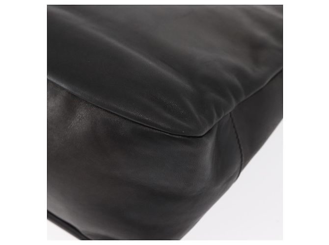 Borsa a Spalla Gancini in Pelle Nera e Oro Salvatore Ferragamo Auth hk3306 Nero D'oro - vista 16