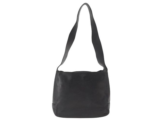 Borsa a Spalla Gancini in Pelle Nera e Oro Salvatore Ferragamo Auth hk3306 Nero D'oro - vista 2