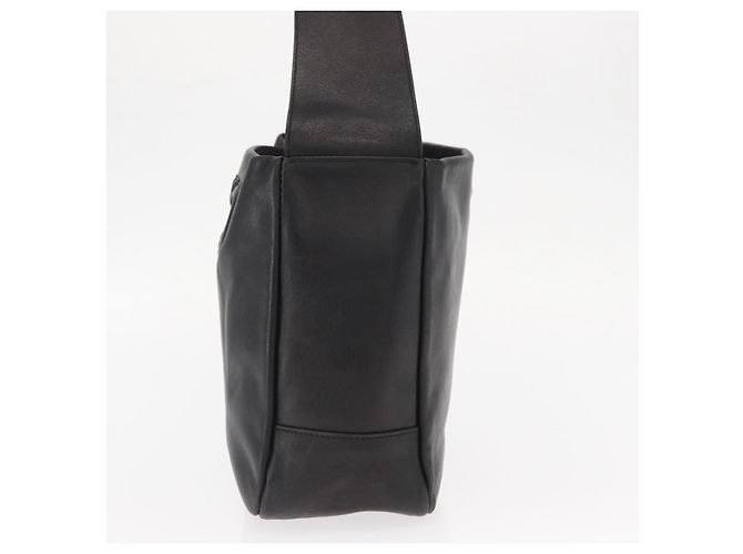 Borsa a Spalla Gancini in Pelle Nera e Oro Salvatore Ferragamo Auth hk3306 Nero D'oro - vista 3