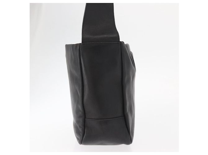 Borsa a Spalla Gancini in Pelle Nera e Oro Salvatore Ferragamo Auth hk3306 Nero D'oro - vista 4