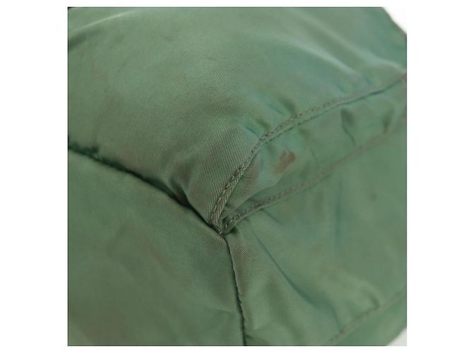 PRADA Rucksack aus Nylon Silber Hellgrün Auth 161541 - Ansicht 17