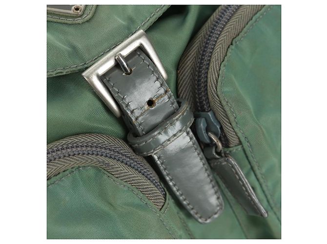 PRADA Rucksack aus Nylon Silber Hellgrün Auth 161541 - Ansicht 22