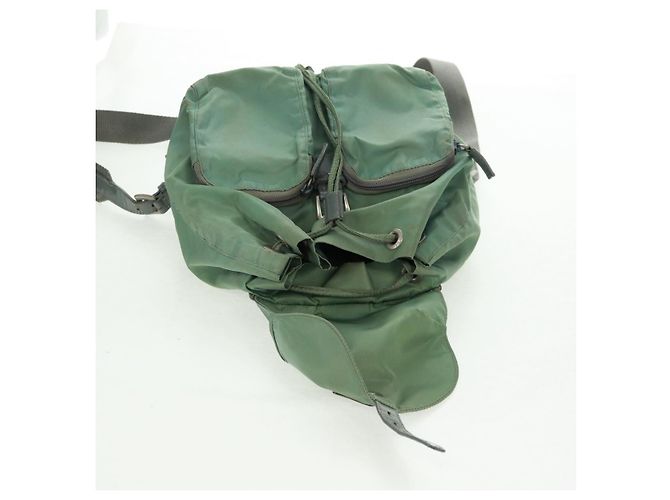 PRADA Rucksack aus Nylon Silber Hellgrün Auth 161541 - Ansicht 24