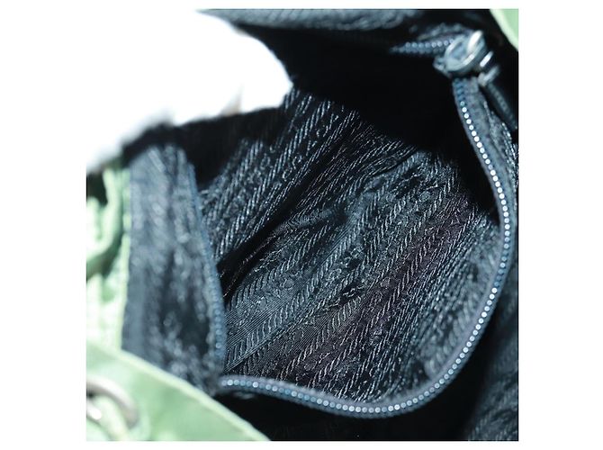 PRADA Rucksack aus Nylon Silber Hellgrün Auth 161541 - Ansicht 29