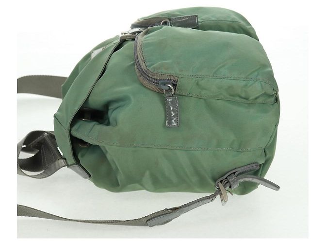 PRADA Rucksack aus Nylon Silber Hellgrün Auth 161541 - Ansicht 4