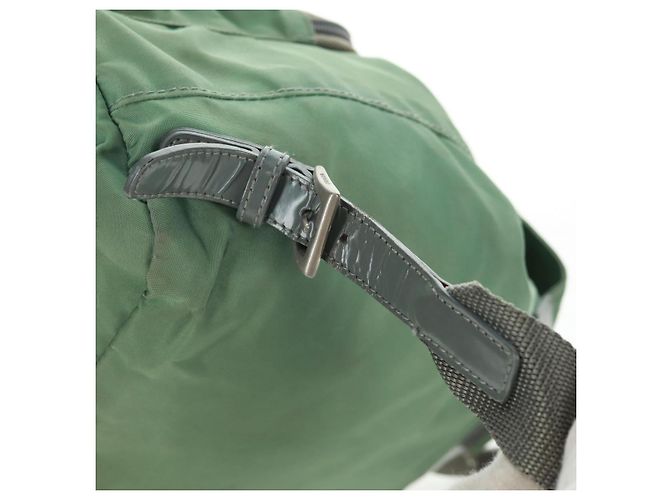 PRADA Rucksack aus Nylon Silber Hellgrün Auth 161541 - Ansicht 9