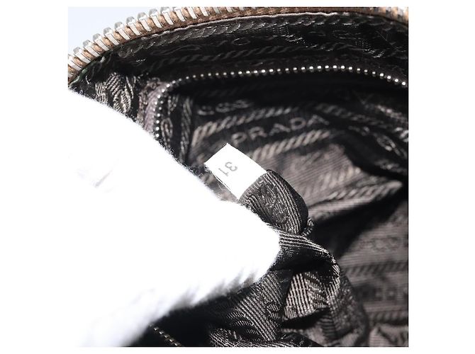 Borsa a Spalla PRADA Nylon Beige Argento Autentica 162978 - vista 11
