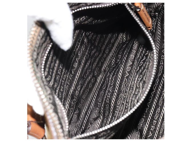Borsa a Spalla PRADA Nylon Beige Argento Autentica 162978 - vista 24