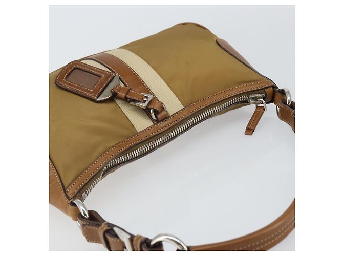 Borsa a Spalla PRADA Nylon Beige Argento Autentica 162978 - vista 6