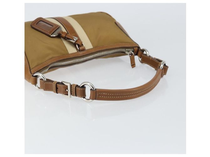 Borsa a Spalla PRADA Nylon Beige Argento Autentica 162978 - vista 7