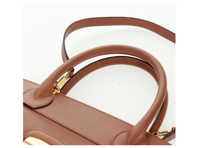 Borsa a mano in pelle Salvatore Ferragamo 2 in 1 marrone oro Auth 159378 - vista 14