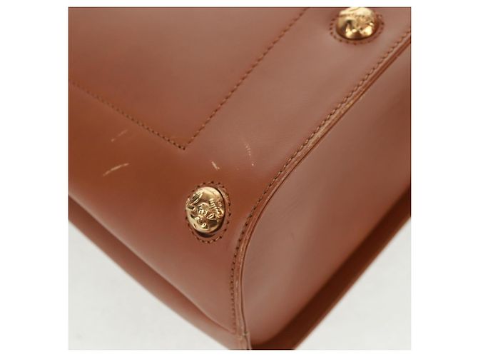 Borsa a mano in pelle Salvatore Ferragamo 2 in 1 marrone oro Auth 159378 - vista 16