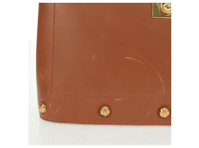 Borsa a mano in pelle Salvatore Ferragamo 2 in 1 marrone oro Auth 159378 - vista 2