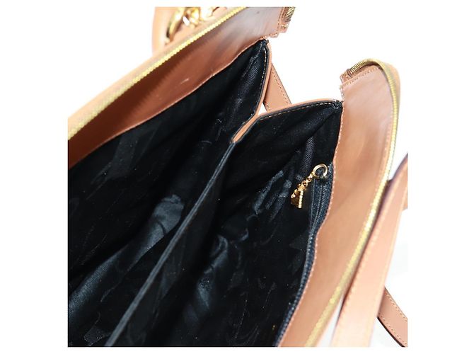 Borsa a mano in pelle Salvatore Ferragamo 2 in 1 marrone oro Auth 159378 - vista 25