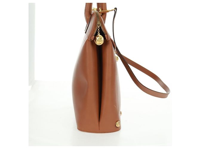 Borsa a mano in pelle Salvatore Ferragamo 2 in 1 marrone oro Auth 159378 - vista 4