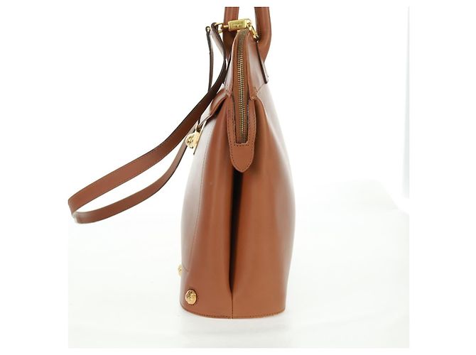 Borsa a mano in pelle Salvatore Ferragamo 2 in 1 marrone oro Auth 159378 - vista 5