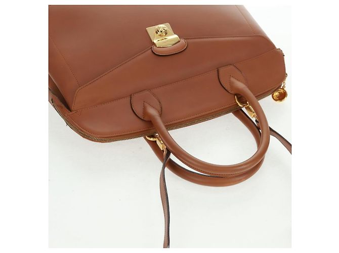 Borsa a mano in pelle Salvatore Ferragamo 2 in 1 marrone oro Auth 159378 - vista 7
