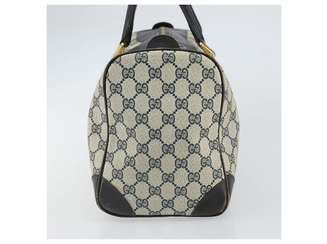 Gucci Borsa Boston GG Supreme in PVC Navy Gold Auth 162988 D'oro Blu navy - vista 3
