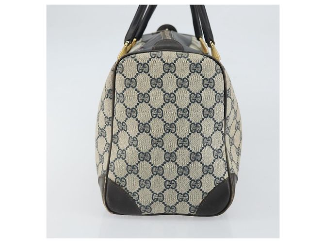 Gucci Borsa Boston GG Supreme in PVC Navy Gold Auth 162988 D'oro Blu navy - vista 4