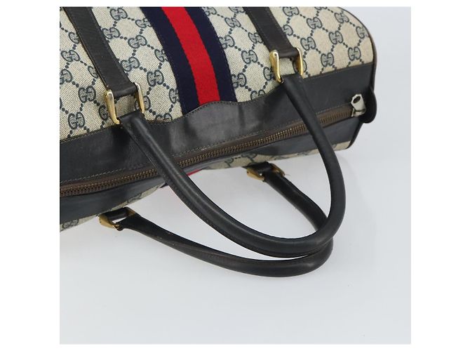 Gucci Borsa Boston GG Supreme in PVC Navy Gold Auth 162988 D'oro Blu navy - vista 7