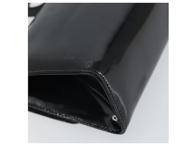 Borsa a spalla Gancini Salvatore Ferragamo in pelle verniciata nera e oro Auth 162253 - vista 16