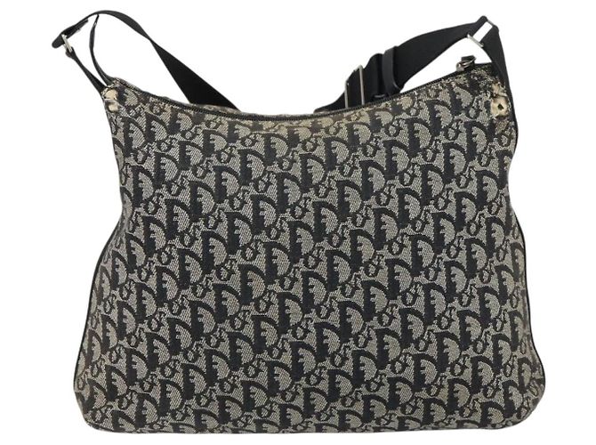 Borsa a Spalla in Tela Trotter Christian Dior Navy Argento Auth 160674 Blu navy - vista 2