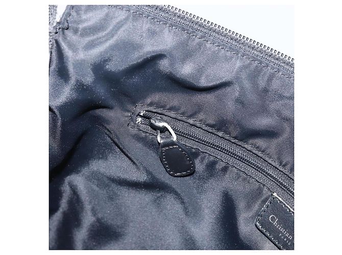 Borsa a Spalla in Tela Trotter Christian Dior Navy Argento Auth 160674 Blu navy - vista 21