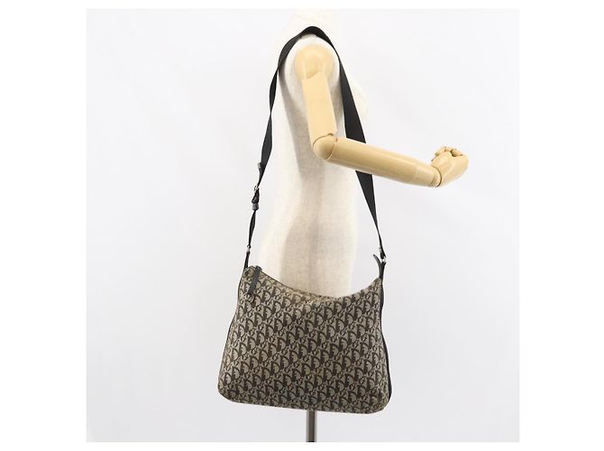 Borsa a Spalla in Tela Trotter Christian Dior Navy Argento Auth 160674 Blu navy - vista 23