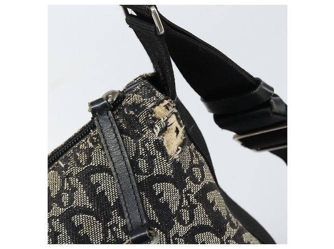 Borsa a Spalla in Tela Trotter Christian Dior Navy Argento Auth 160674 Blu navy - vista 9