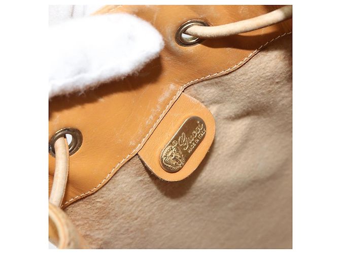 Borsa Sherry Line in PVC Beige Micro GG Supreme Web di GUCCI 001 58 4793 Auth 161752 D'oro - vista 19