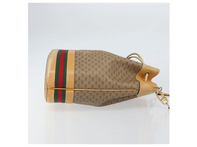 Borsa Sherry Line in PVC Beige Micro GG Supreme Web di GUCCI 001 58 4793 Auth 161752 D'oro - vista 3