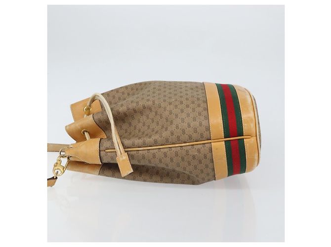 Borsa Sherry Line in PVC Beige Micro GG Supreme Web di GUCCI 001 58 4793 Auth 161752 D'oro - vista 4