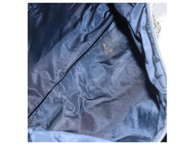 Borsa a Spalla in Tela Trotter Christian Dior Navy Argento Auth 160673 Blu navy - vista 11