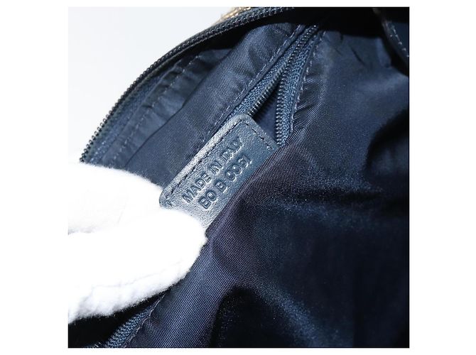 Borsa a Spalla in Tela Trotter Christian Dior Navy Argento Auth 160673 Blu navy - vista 12