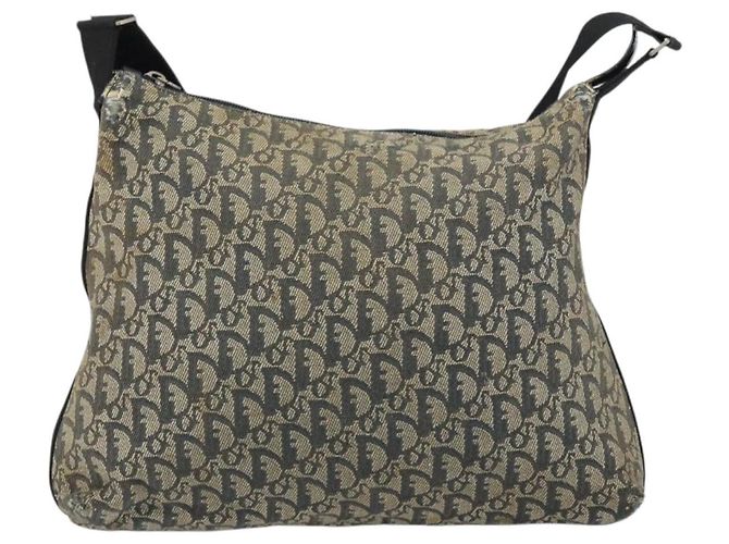 Borsa a Spalla in Tela Trotter Christian Dior Navy Argento Auth 160673 Blu navy - vista 13
