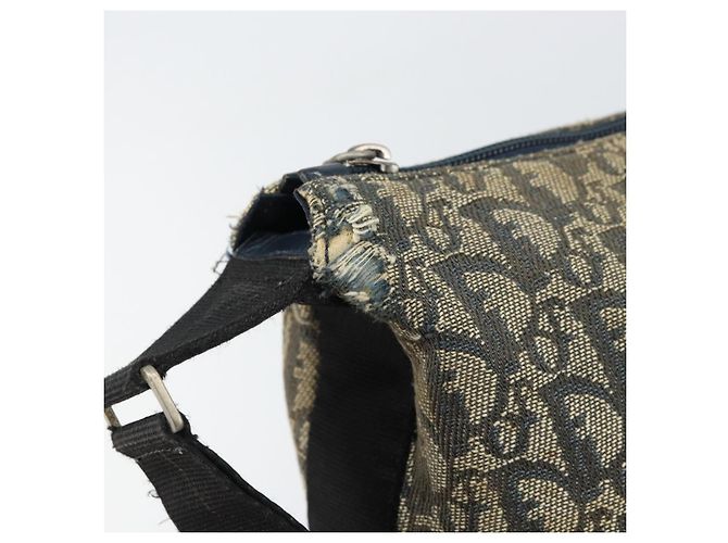 Borsa a Spalla in Tela Trotter Christian Dior Navy Argento Auth 160673 Blu navy - vista 18
