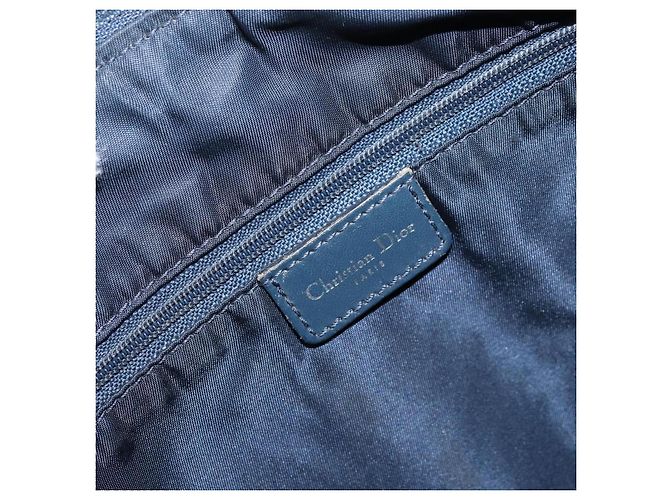 Borsa a Spalla in Tela Trotter Christian Dior Navy Argento Auth 160673 Blu navy - vista 19