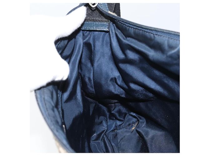 Borsa a Spalla in Tela Trotter Christian Dior Navy Argento Auth 160673 Blu navy - vista 20